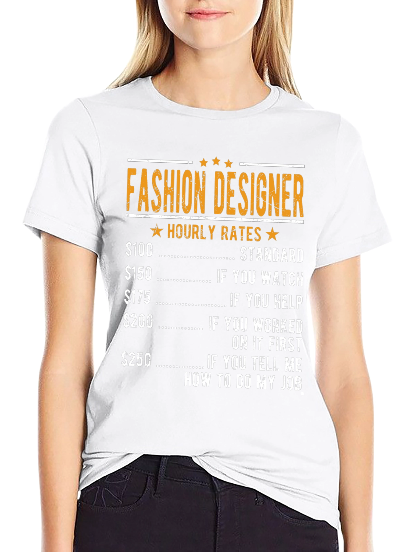 Fashion Designer Hourly Rate Humor T-Shirt
