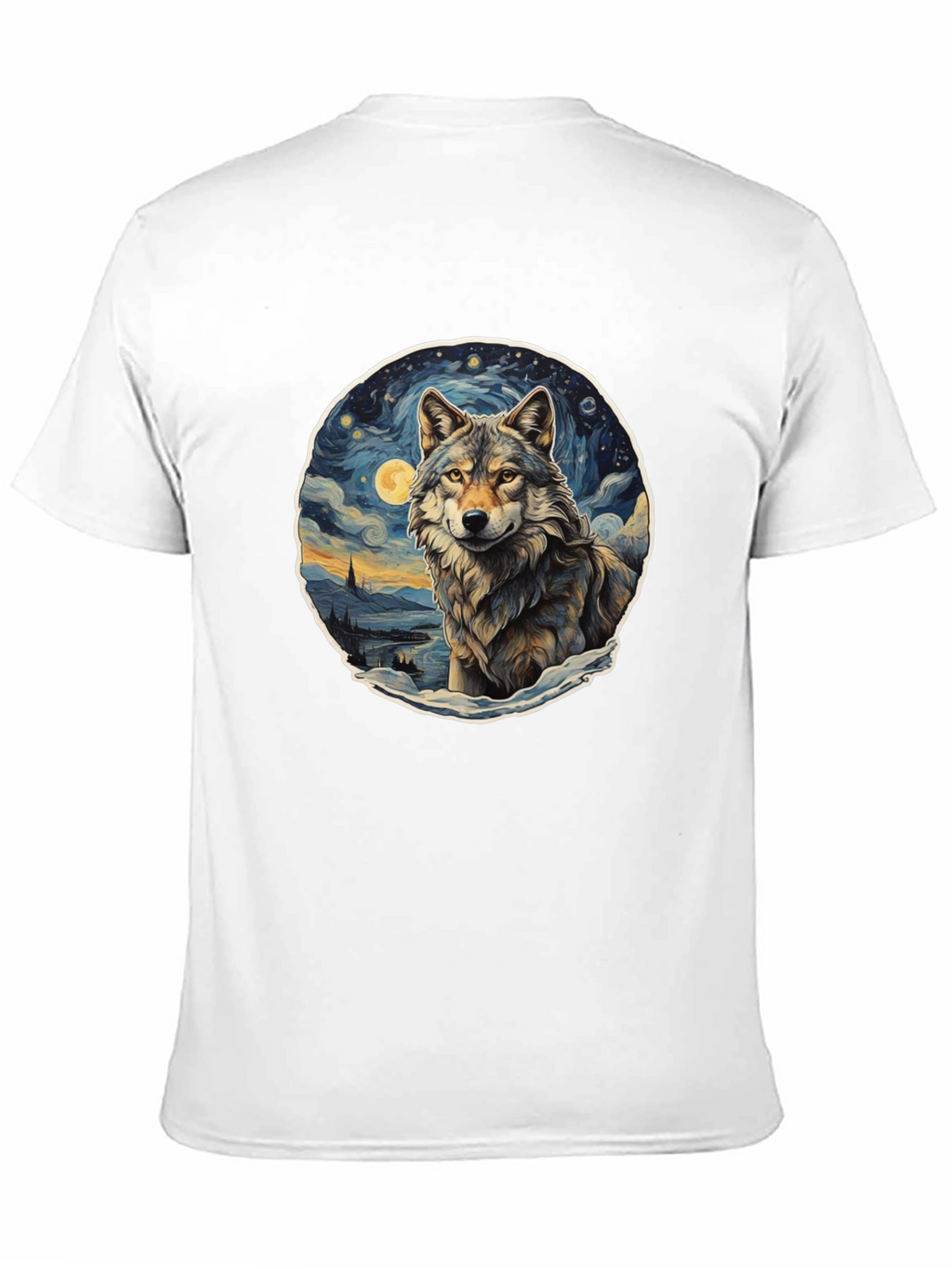 Wolf Starry Night Graphic Tee