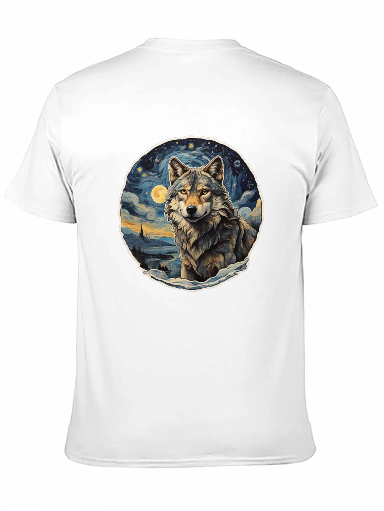 Wolf Starry Night Graphic Tee