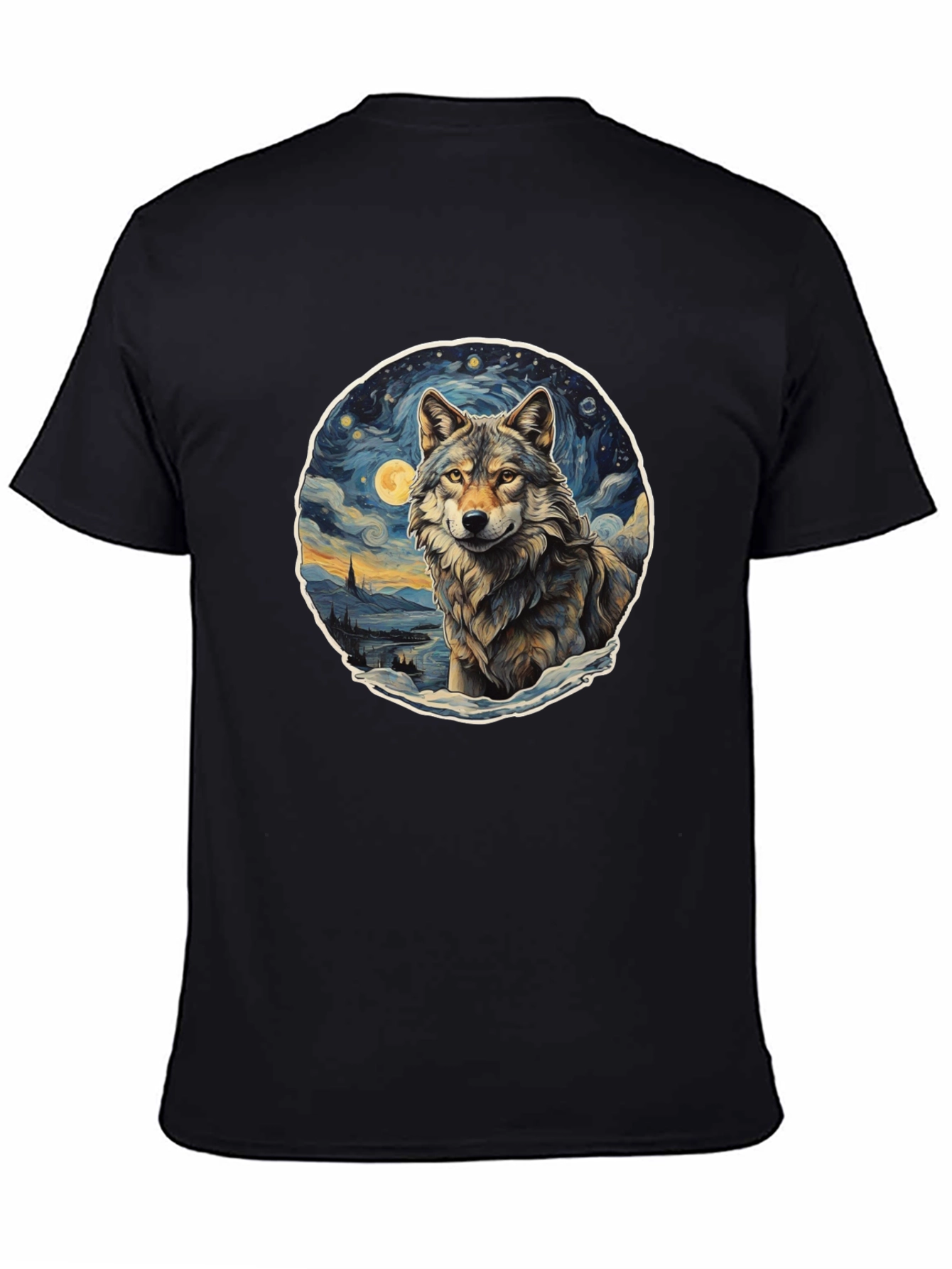 Wolf Starry Night Graphic Tee