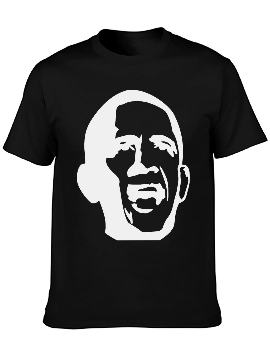 Bold Graphic Tee - White Silhouette on Black Cotton