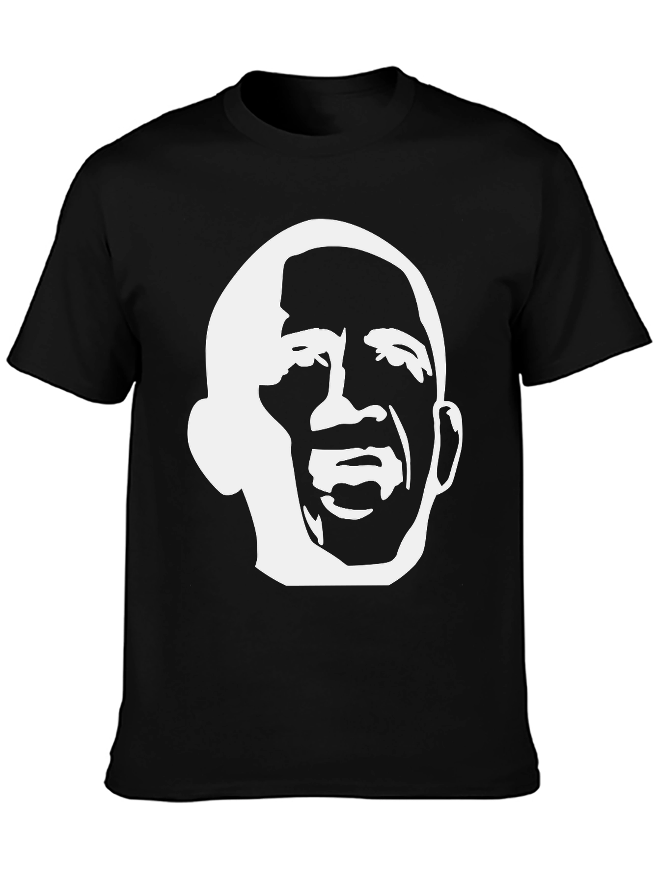 Bold Graphic Tee - White Silhouette on Black Cotton