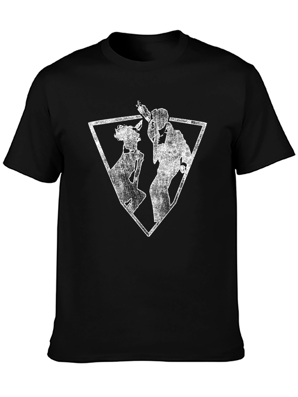 Abstract Silhouette Graphic Tee - Black