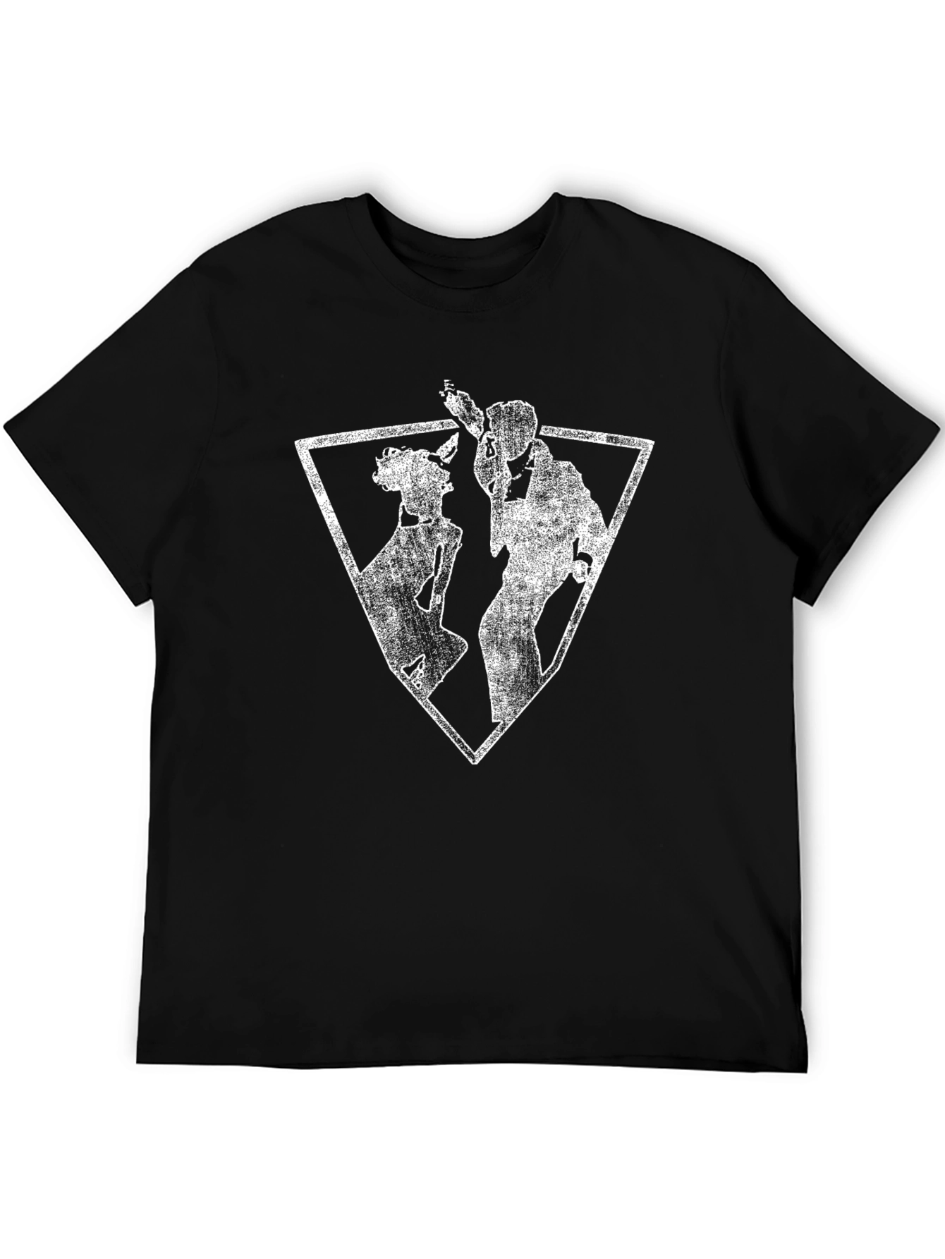 Abstract Silhouette Graphic Tee - Black