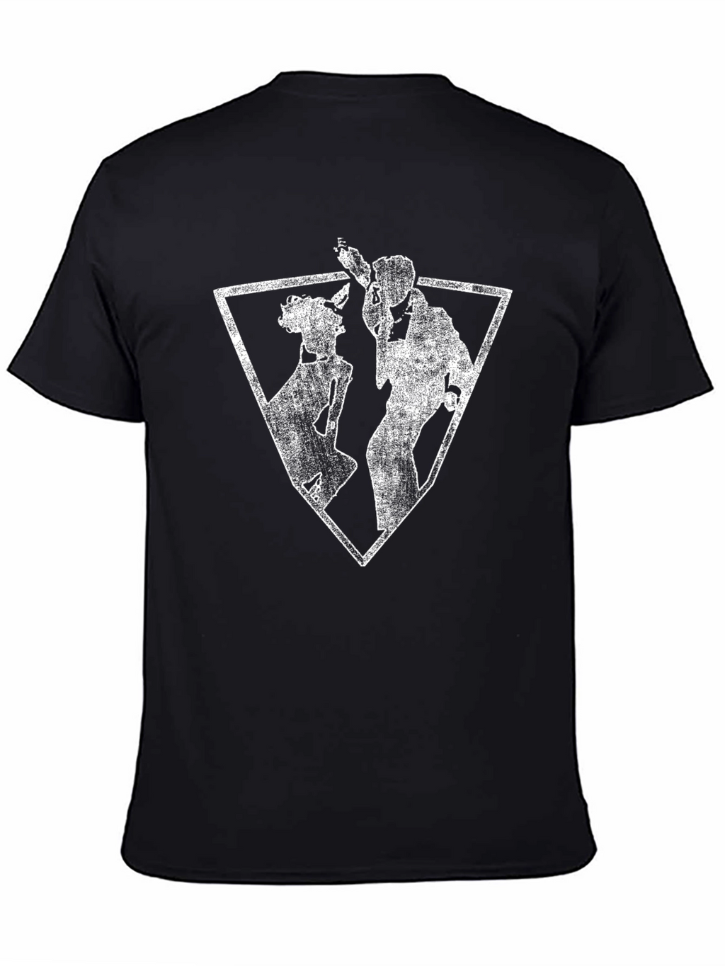 Abstract Silhouette Graphic Tee - Black