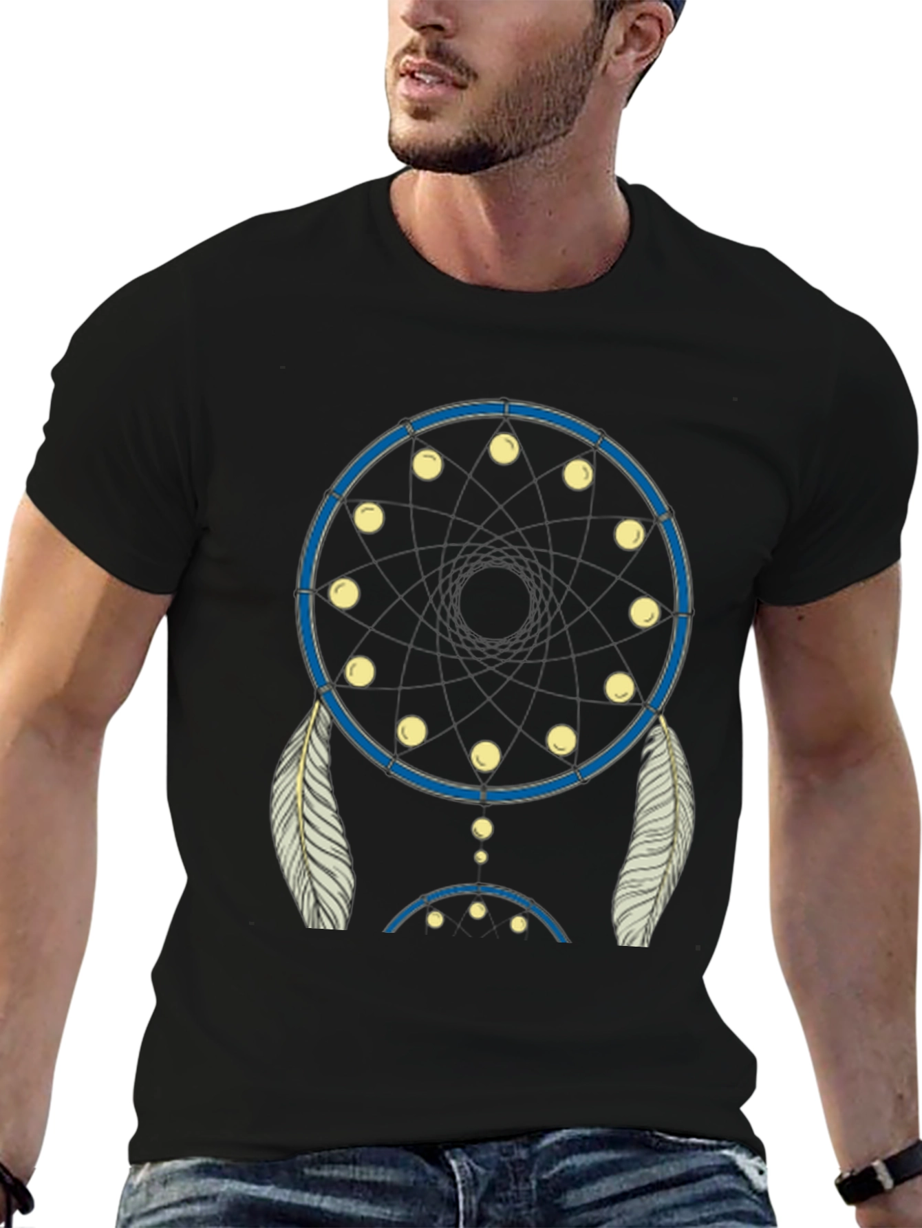 Dream Catcher Graphic Tee - Black Cotton Blend