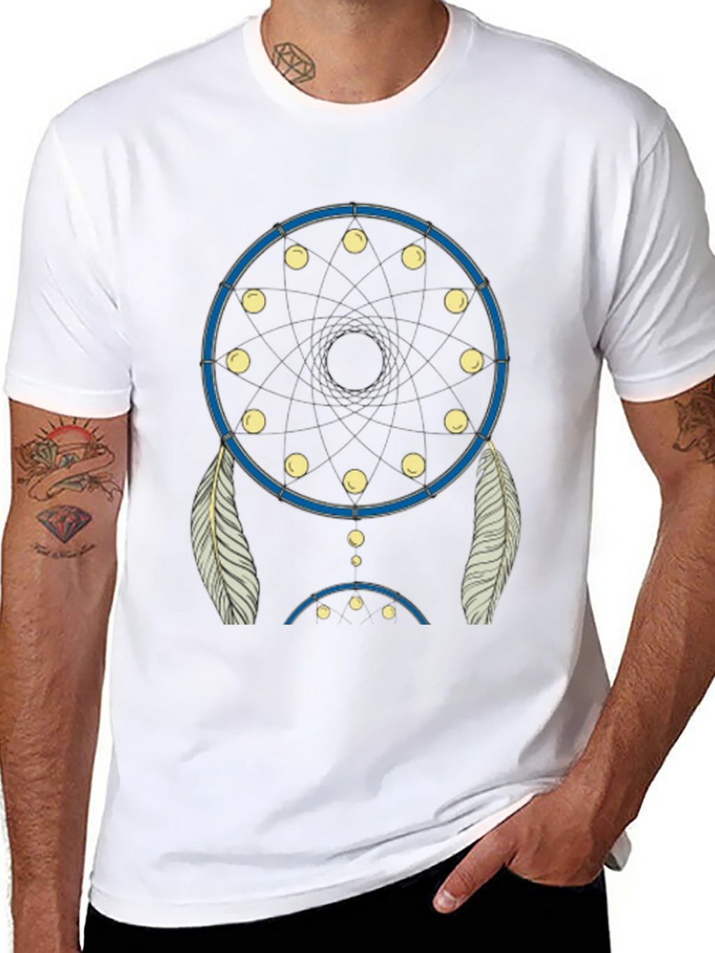 Dream Catcher Graphic Tee - Black Cotton Blend