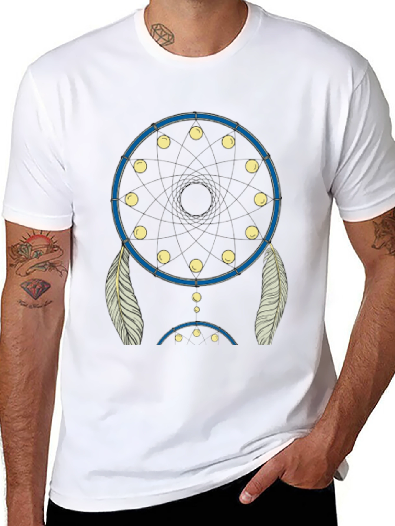 Dream Catcher Graphic Tee - Black Cotton Blend