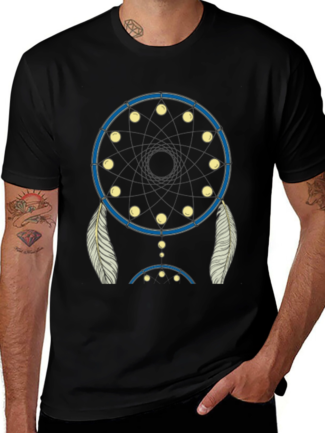 Dream Catcher Graphic Tee - Black Cotton Blend