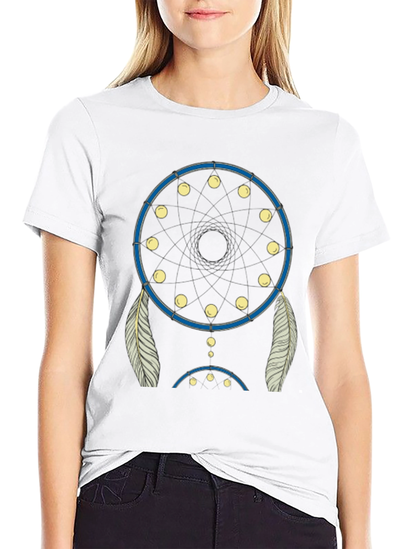 Dream Catcher Graphic Tee - Black Cotton Blend