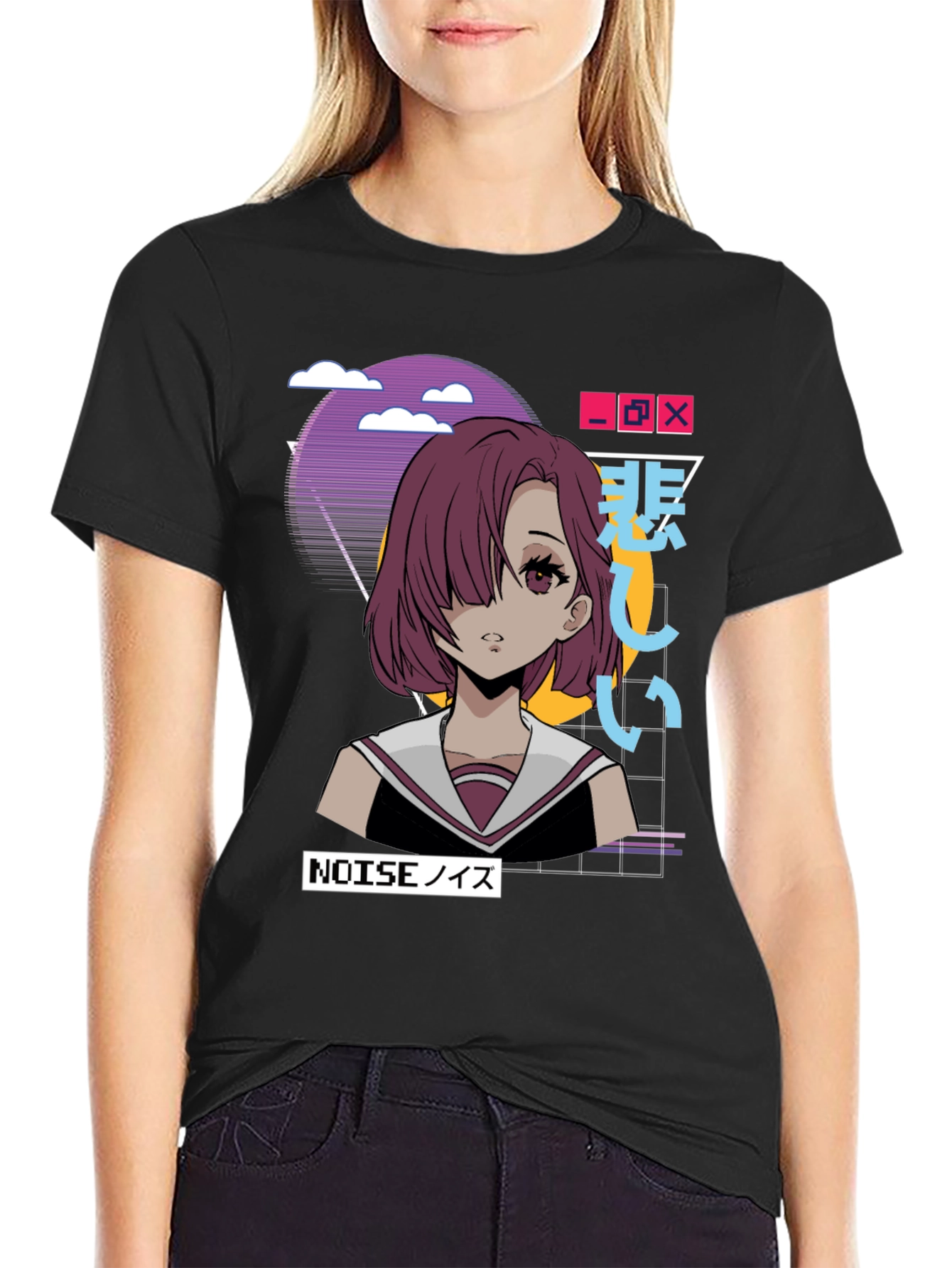 Anime Girl Graphic Tee - Retro Style