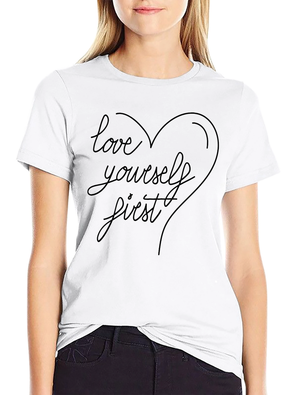 Love Yourself First Black Graphic Tee