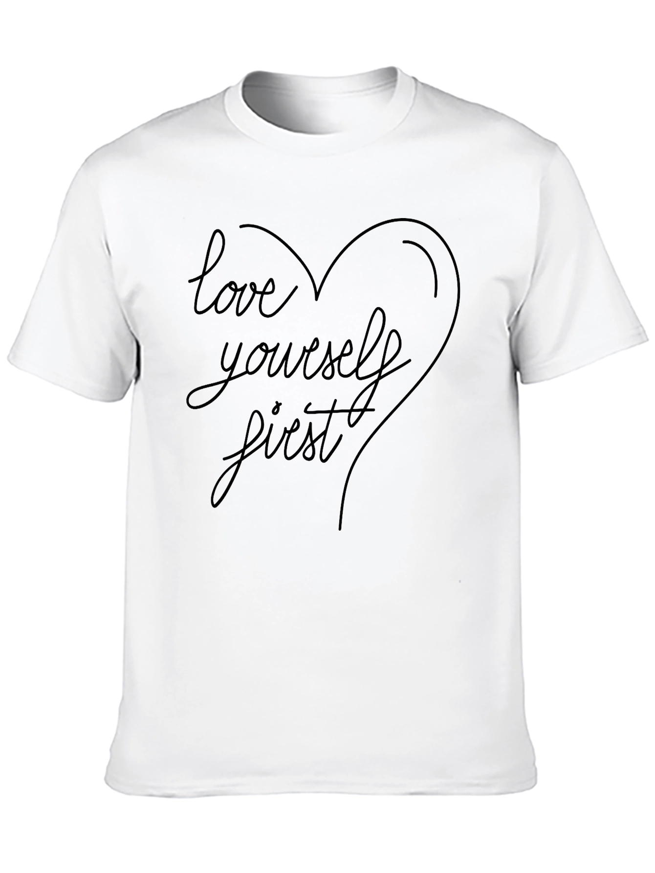 Love Yourself First Black Graphic Tee
