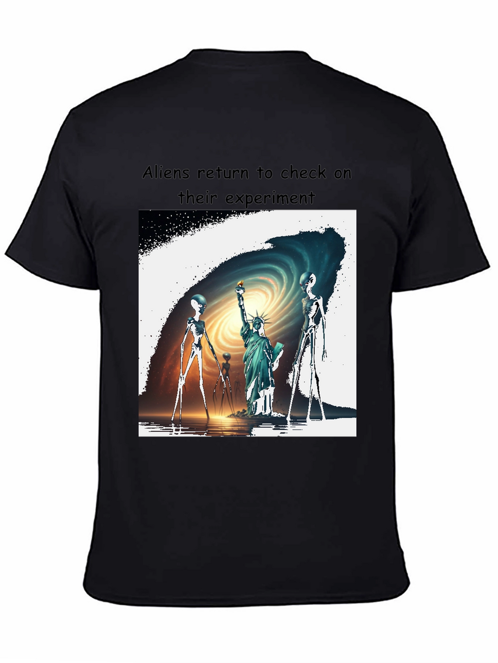 Aliens Visit Statue of Liberty Graphic Tee