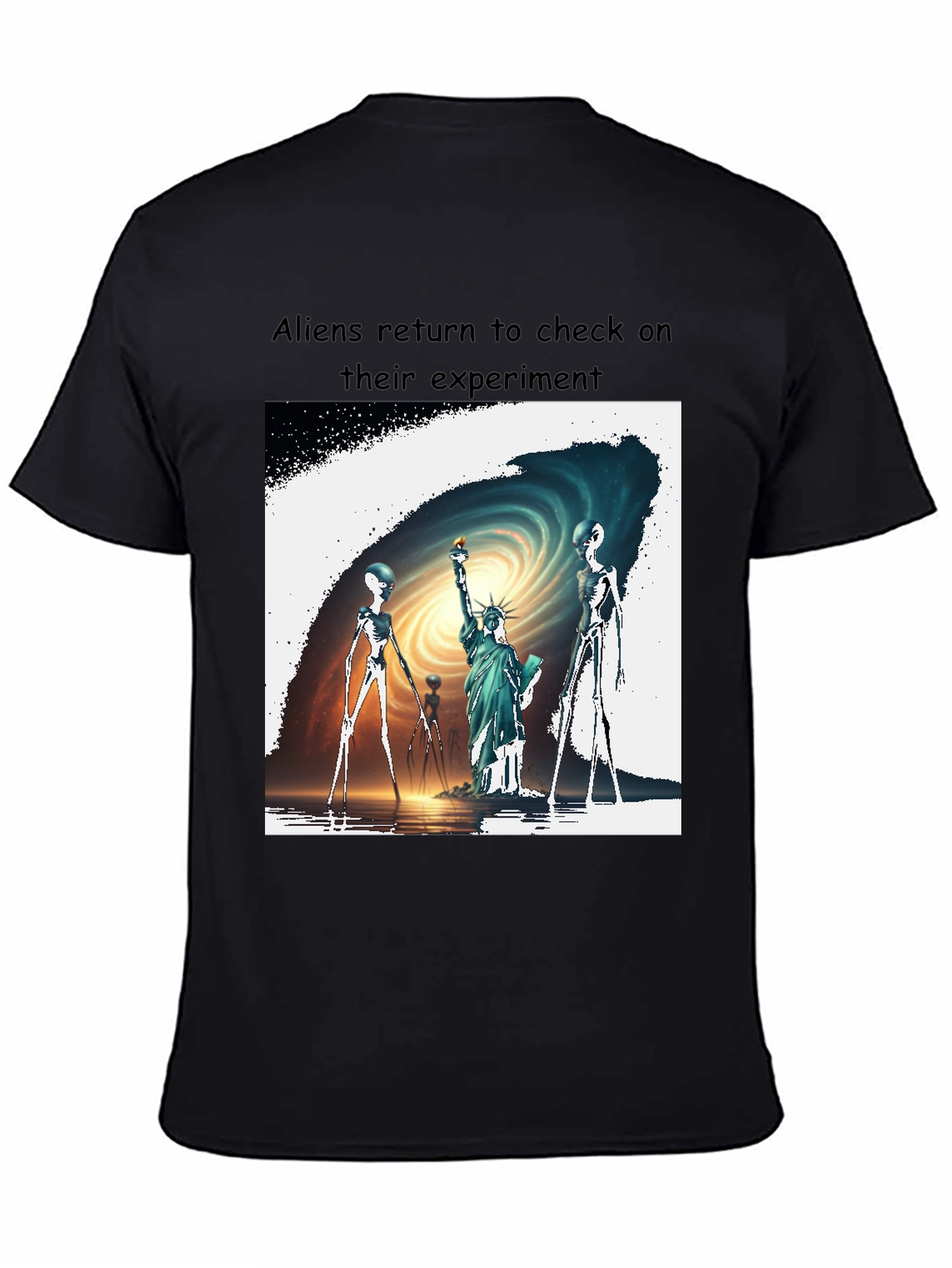 Aliens Visit Statue of Liberty Graphic Tee