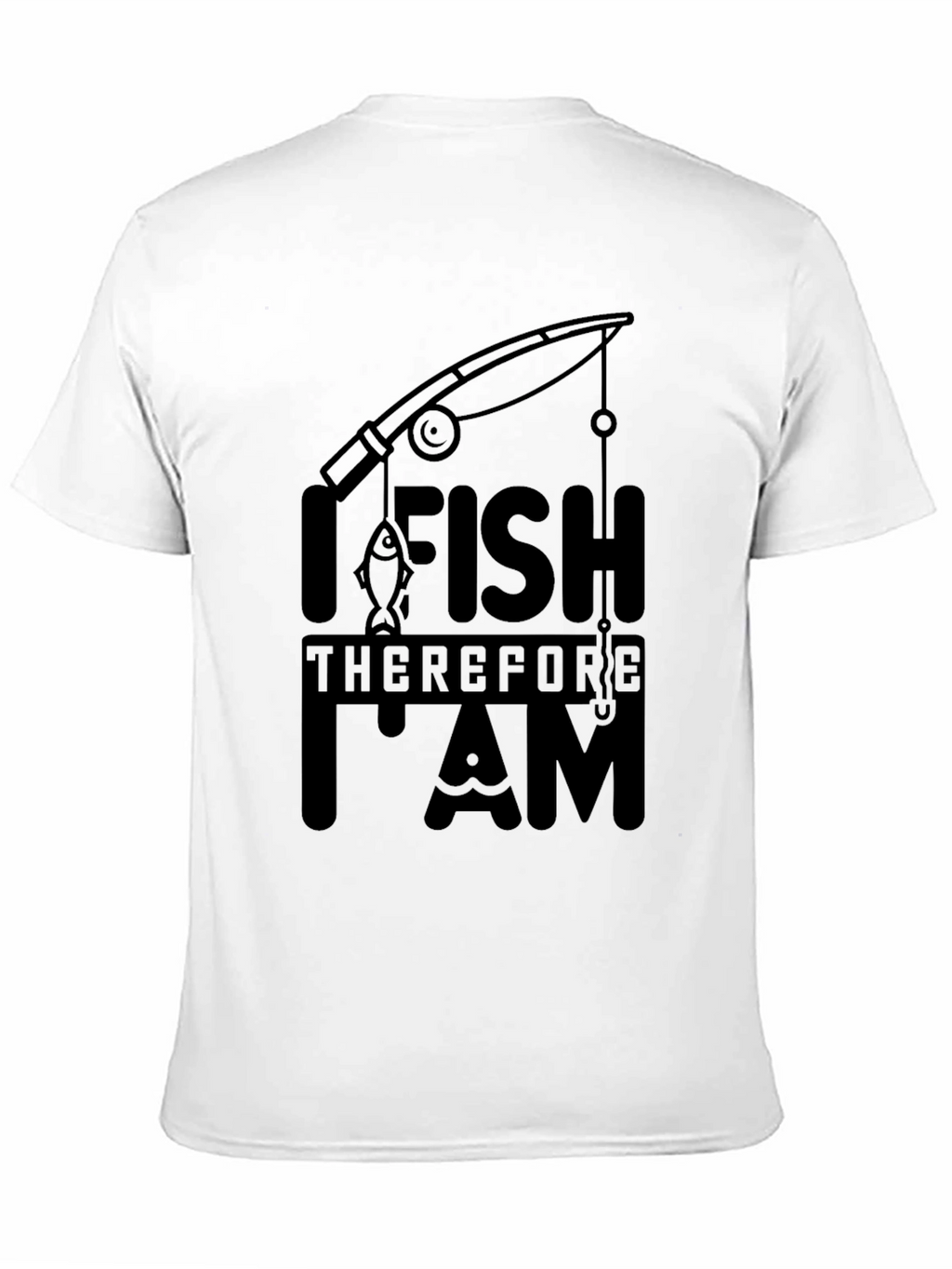 I Fish Therefore I Am Black T-Shirt