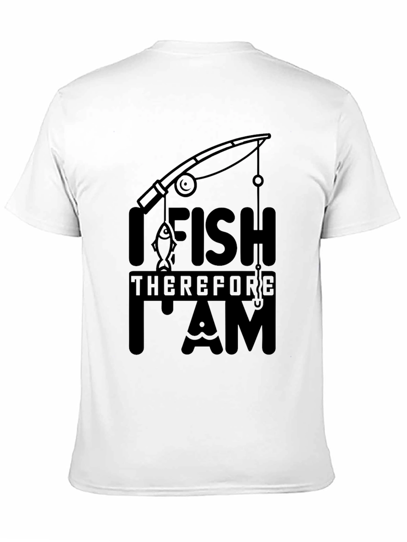I Fish Therefore I Am Black T-Shirt