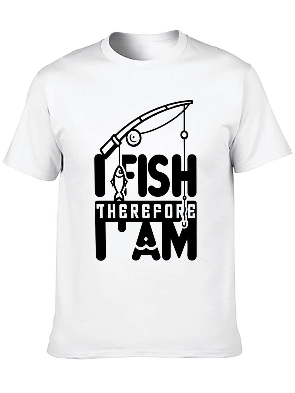 I Fish Therefore I Am Black T-Shirt