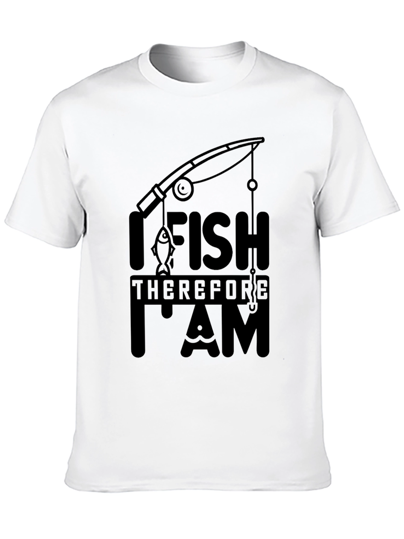 I Fish Therefore I Am Black T-Shirt