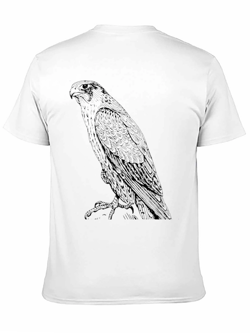 Black T-Shirt with Falcon Print
