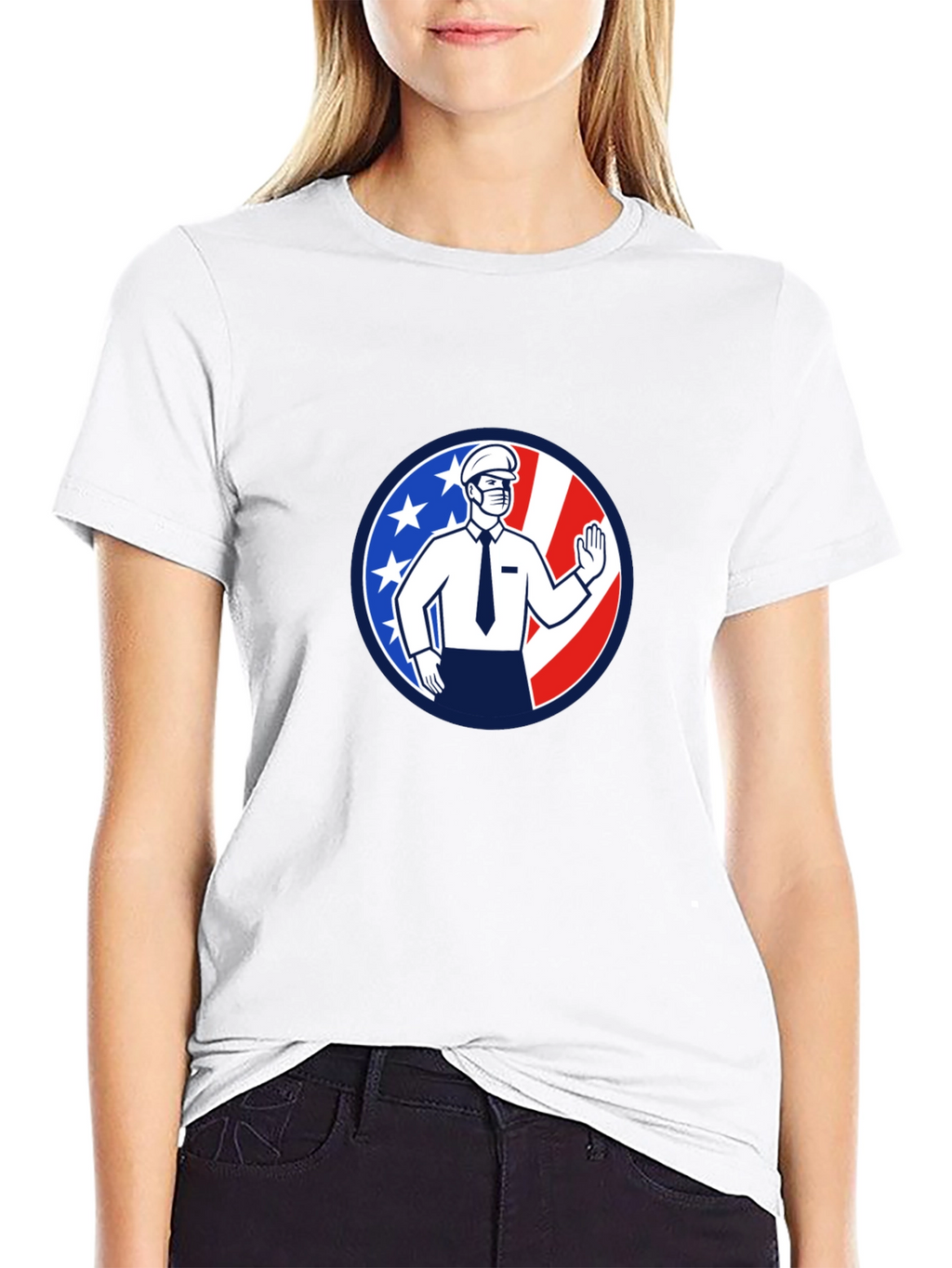 Patriotic Masked Worker Graphic Tee