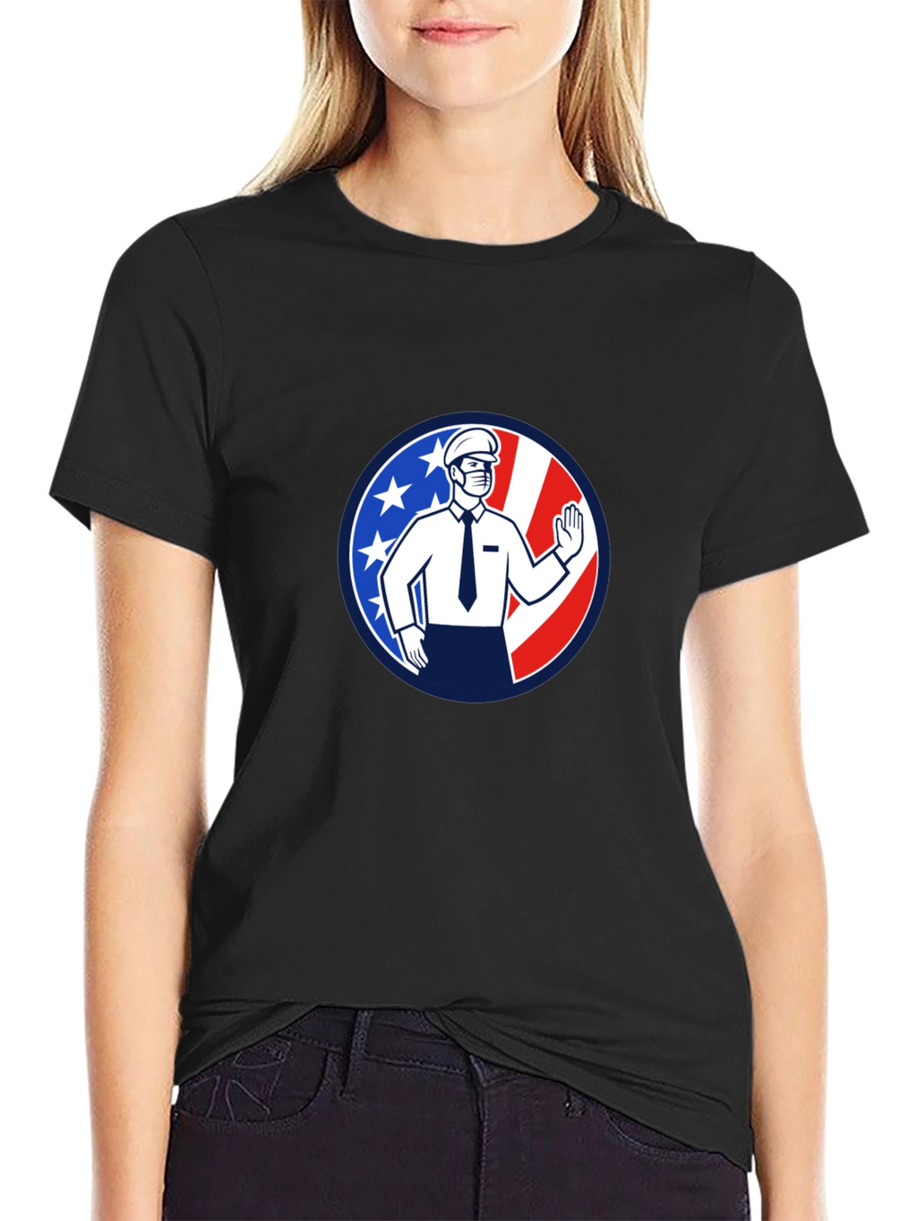 Patriotic Masked Worker Graphic Tee