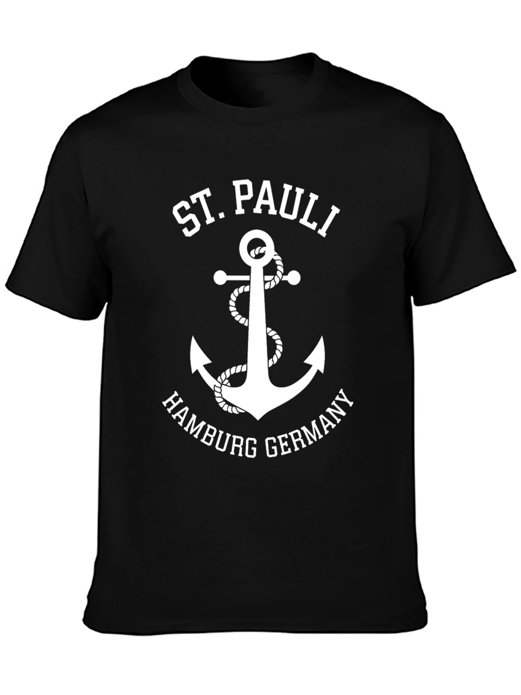 St. Pauli Hamburg Germany Anchor Black T-Shirt
