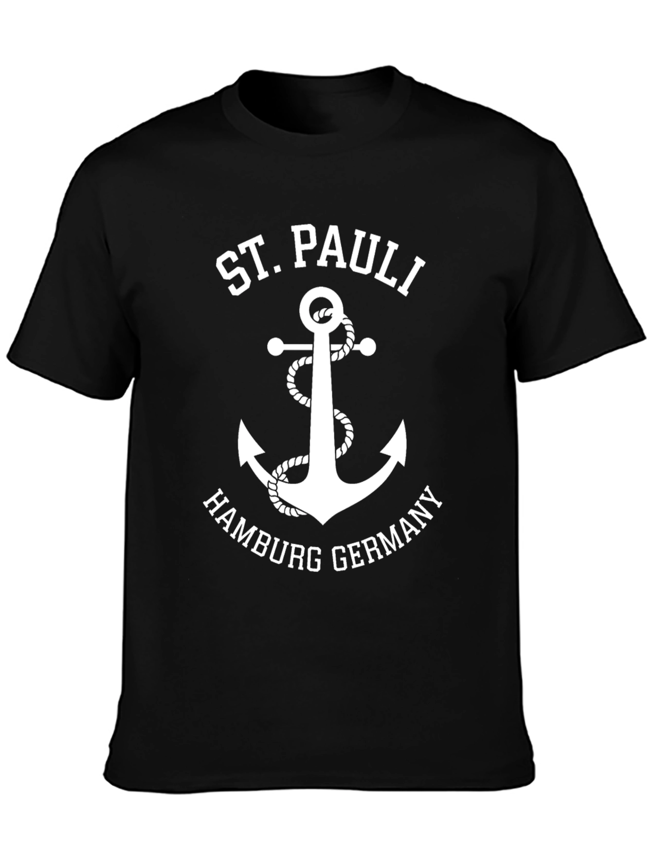 St. Pauli Hamburg Germany Anchor Black T-Shirt