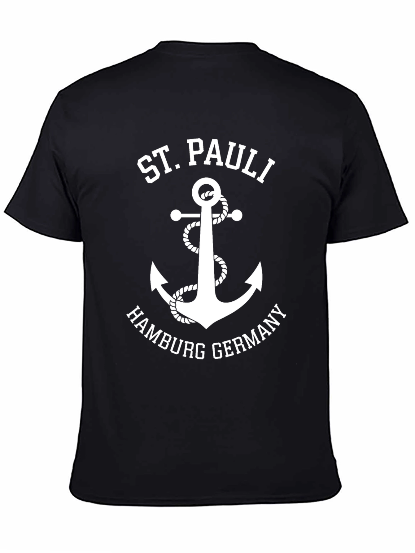 St. Pauli Hamburg Germany Anchor Black T-Shirt