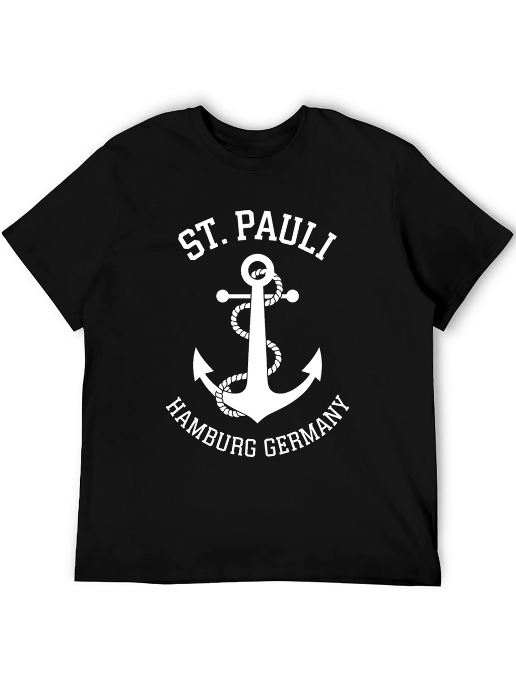 St. Pauli Hamburg Germany Anchor Black T-Shirt