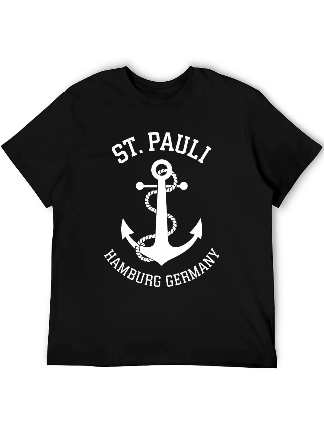 St. Pauli Hamburg Germany Anchor Black T-Shirt