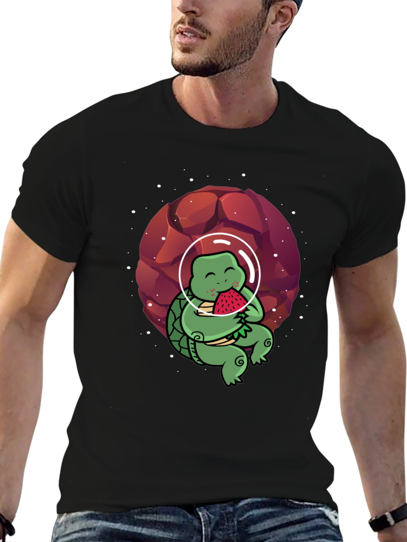 Astronaut Turtle T-Shirt - Space & Watermelon Fun!