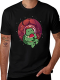 Astronaut Turtle T-Shirt - Space & Watermelon Fun!
