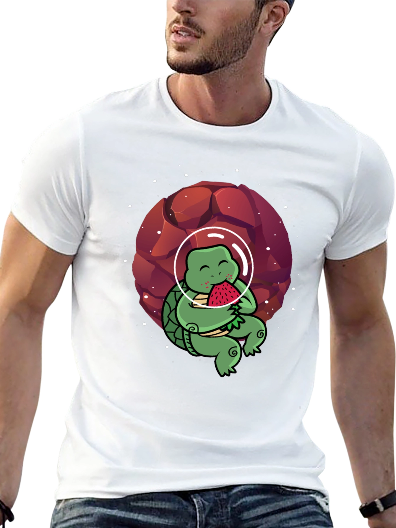 Astronaut Turtle T-Shirt - Space & Watermelon Fun!