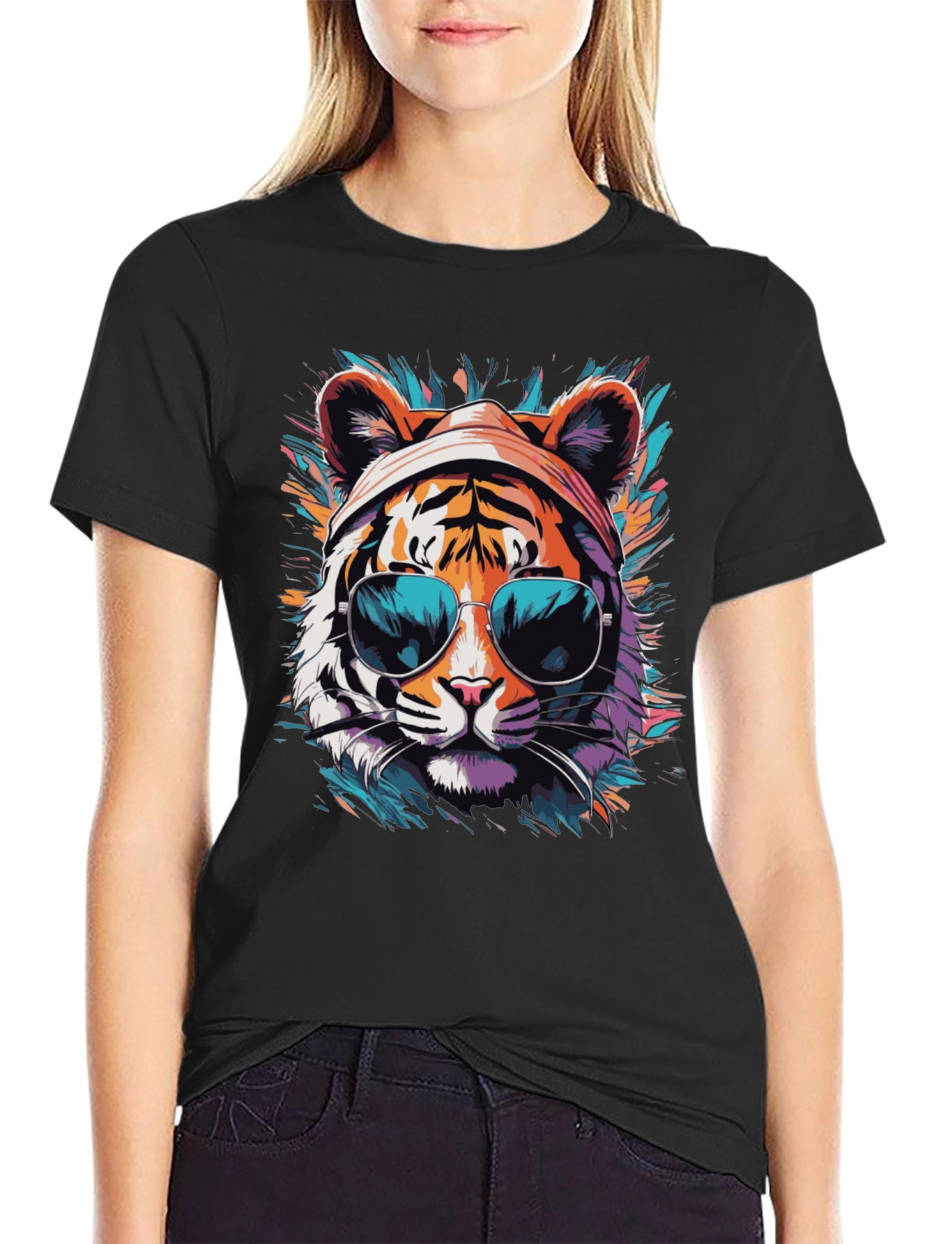 Cool Tiger Graphic Tee - Unisex Black T-Shirt