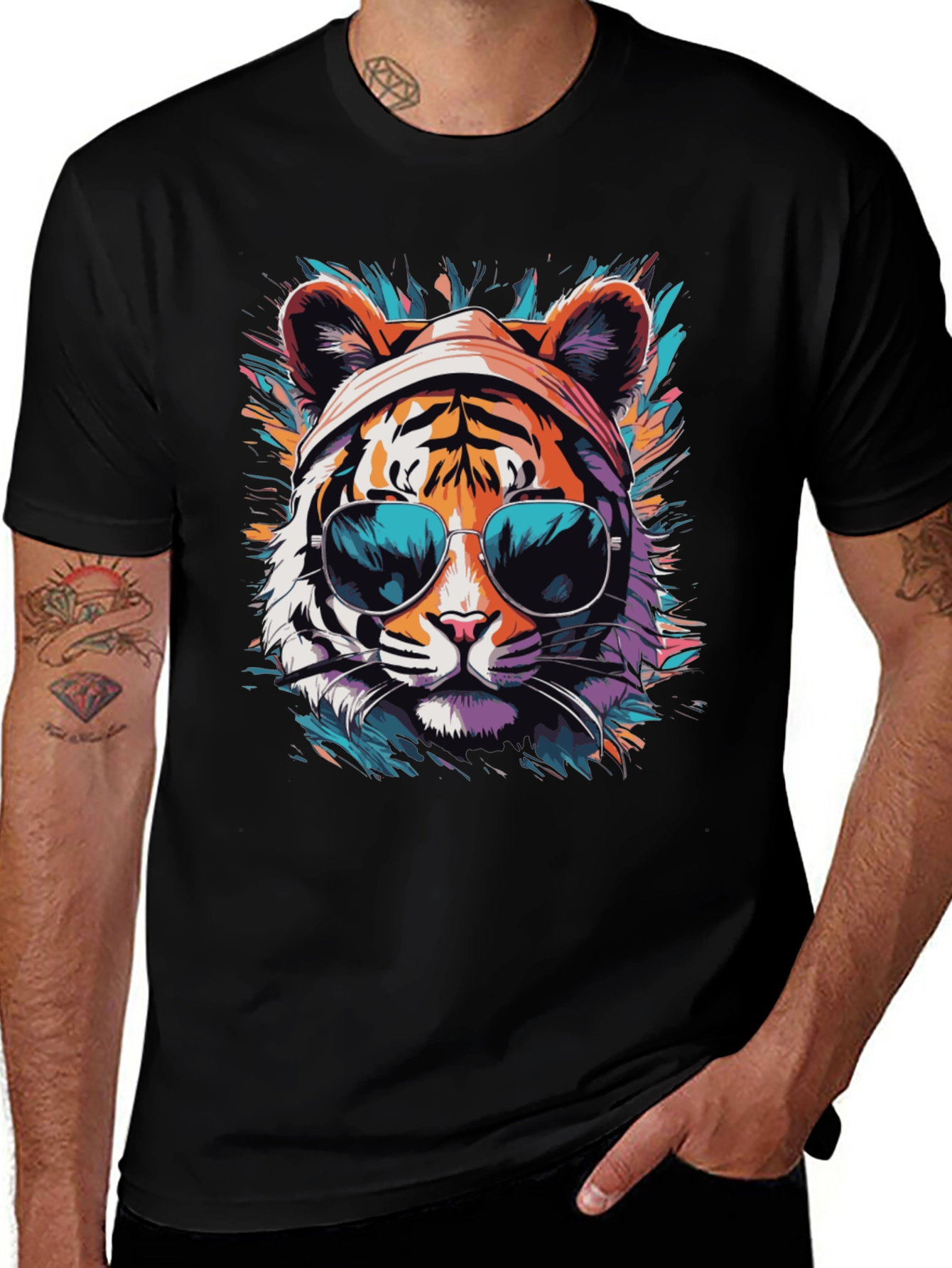 Cool Tiger Graphic Tee - Unisex Black T-Shirt