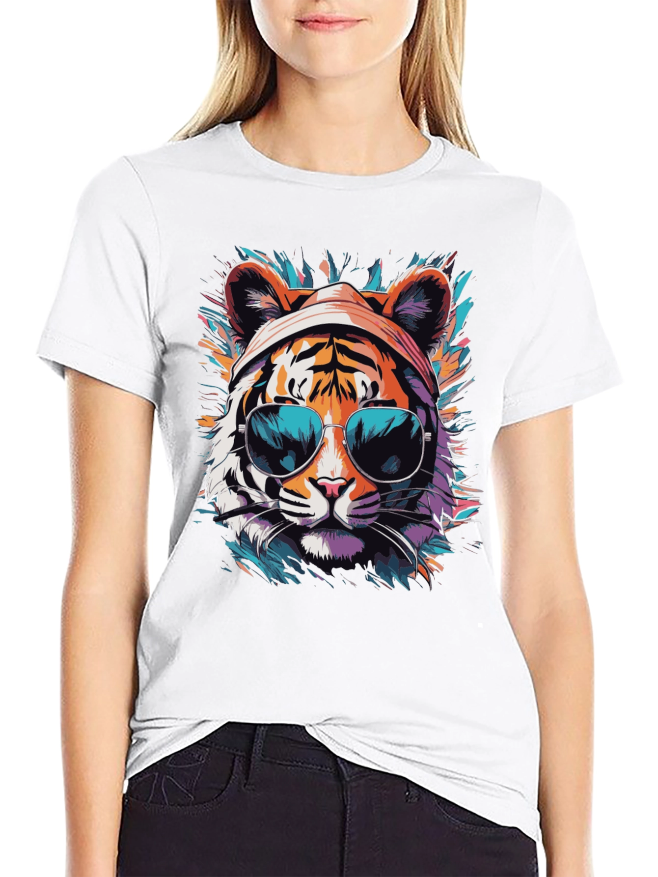 Cool Tiger Graphic Tee - Unisex Black T-Shirt