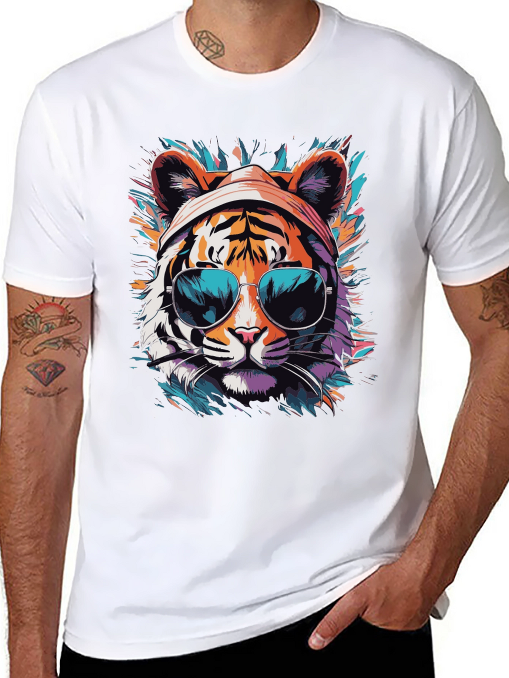 Cool Tiger Graphic Tee - Unisex Black T-Shirt