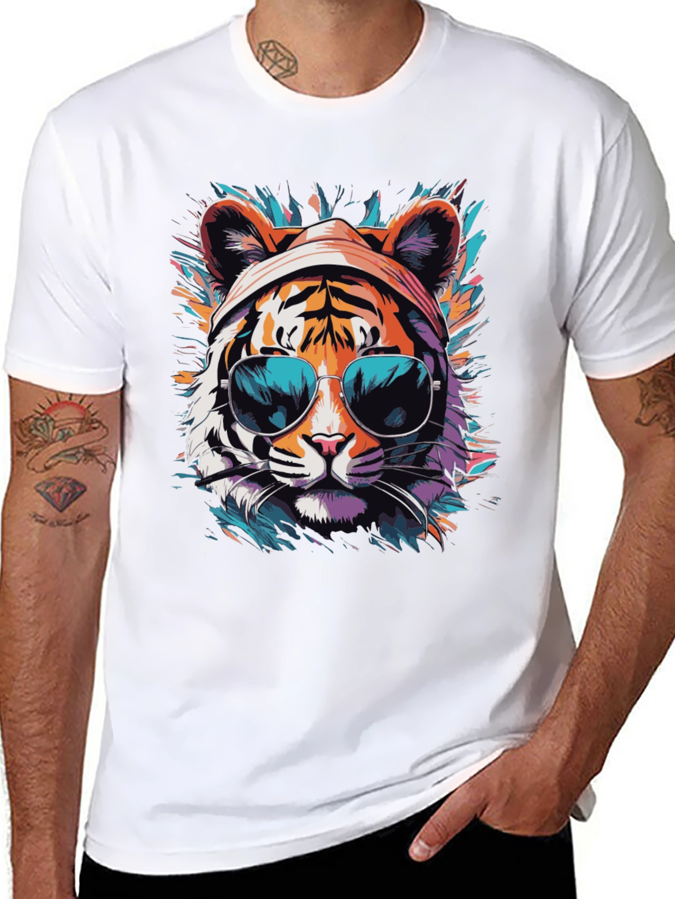 Cool Tiger Graphic Tee - Unisex Black T-Shirt