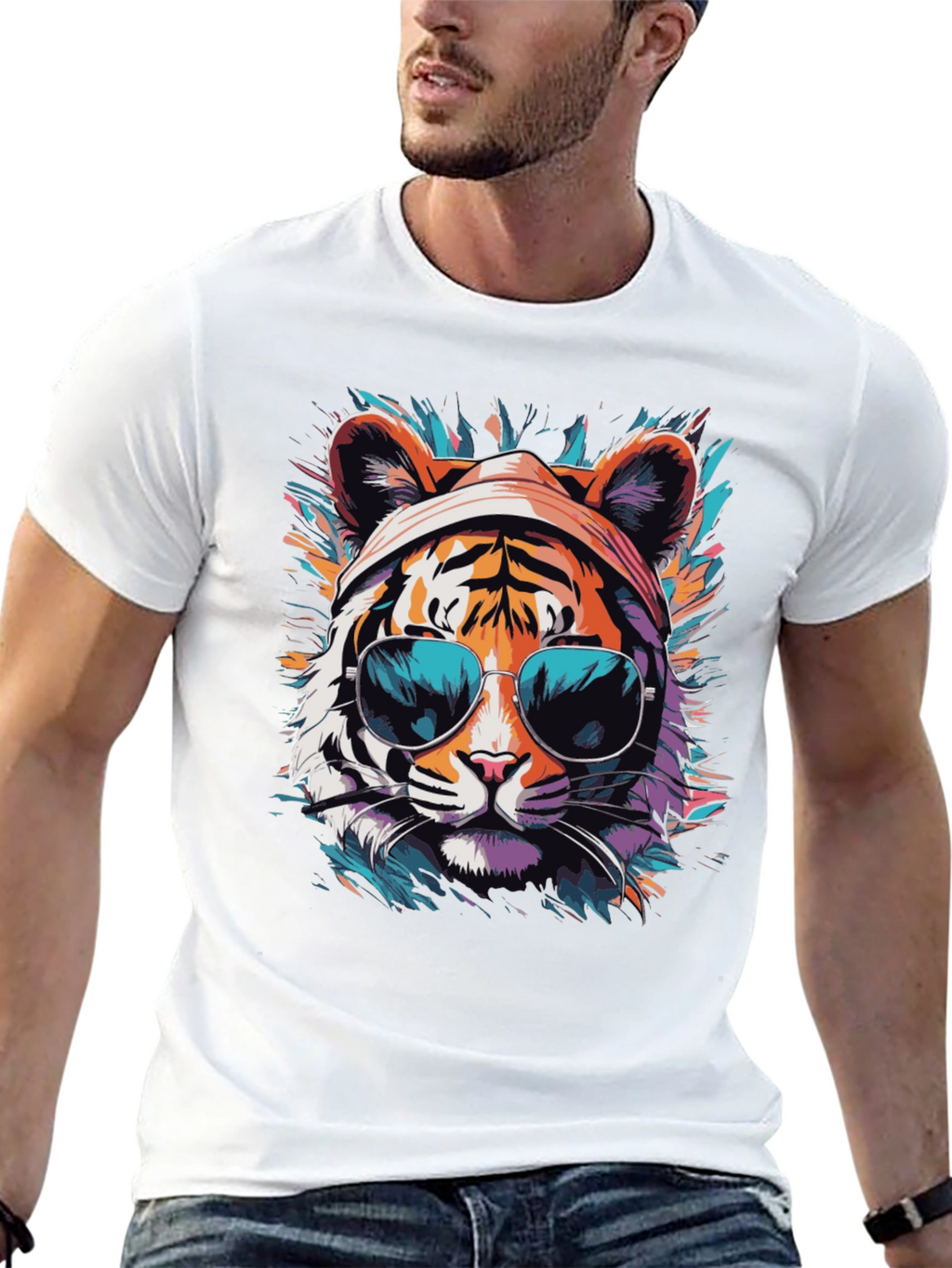 Cool Tiger Graphic Tee - Unisex Black T-Shirt