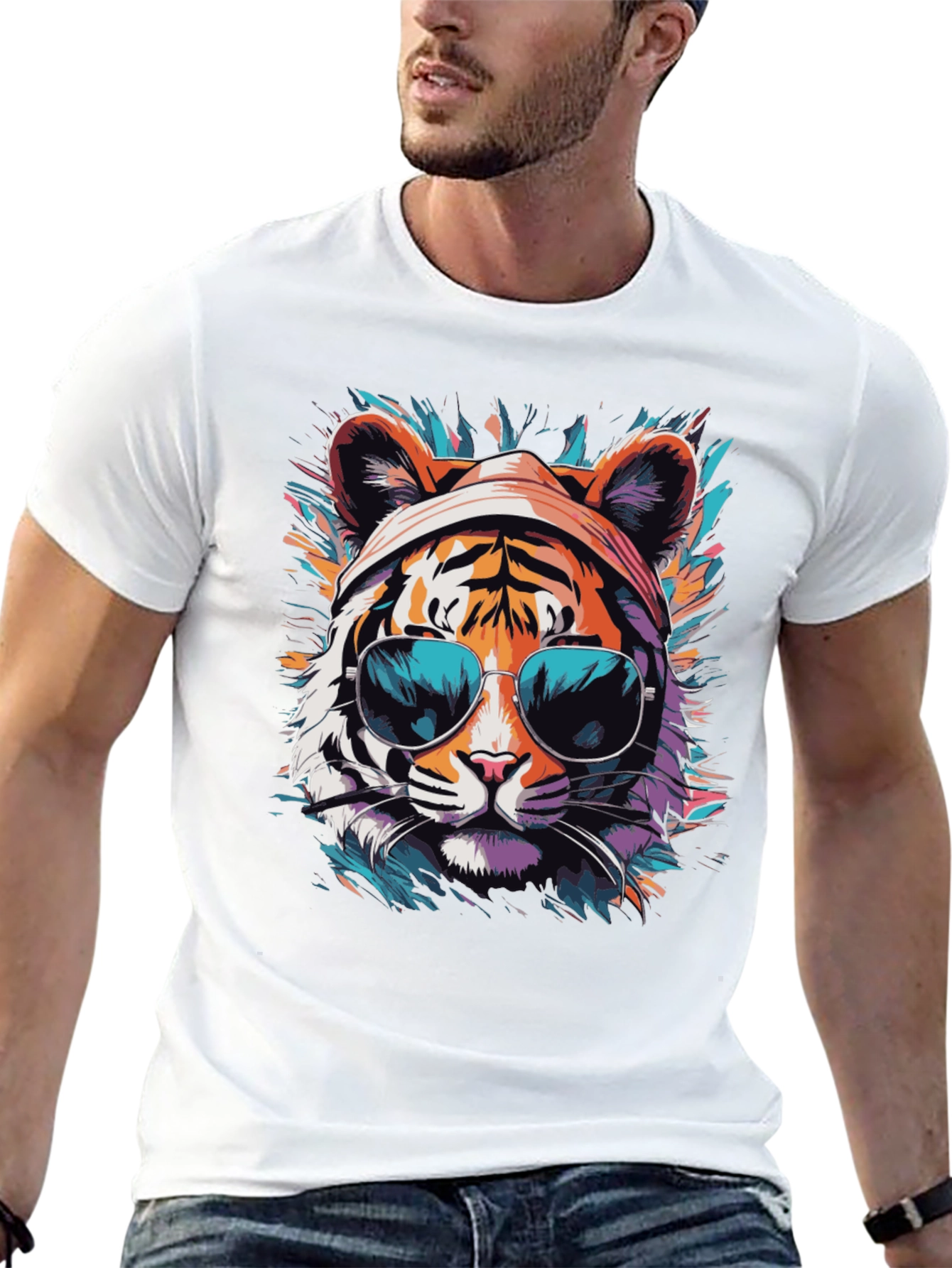Cool Tiger Graphic Tee - Unisex Black T-Shirt