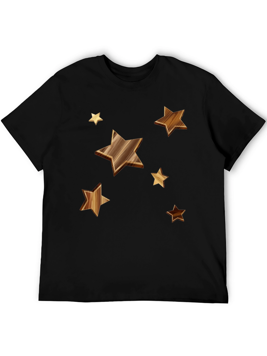 Starry Woodgrain Tee - Casual Cotton Comfort