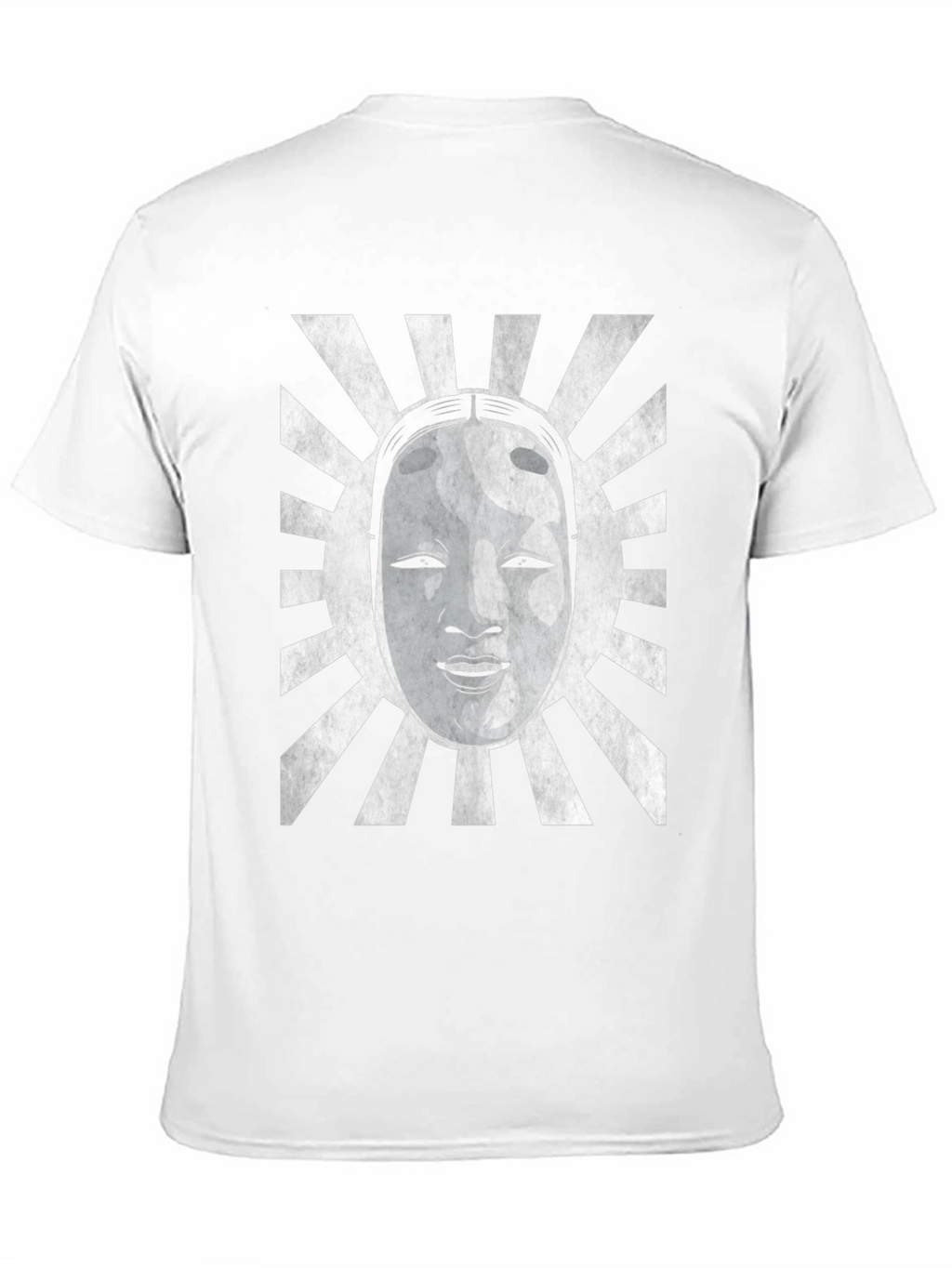 Japanese Noh Mask Graphic Tee - Black Cotton Blend
