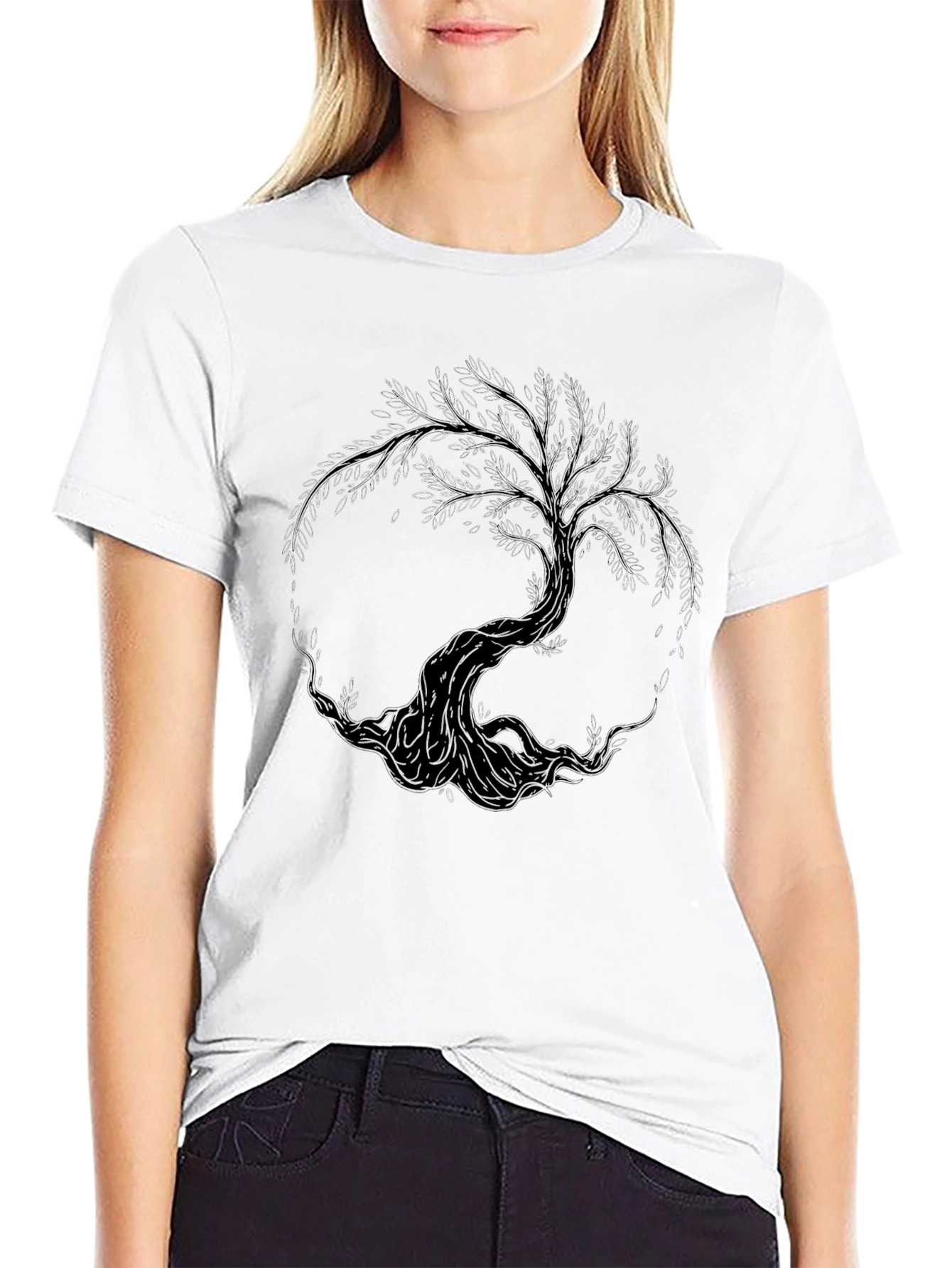 Mens Black Tree Graphic T-Shirt