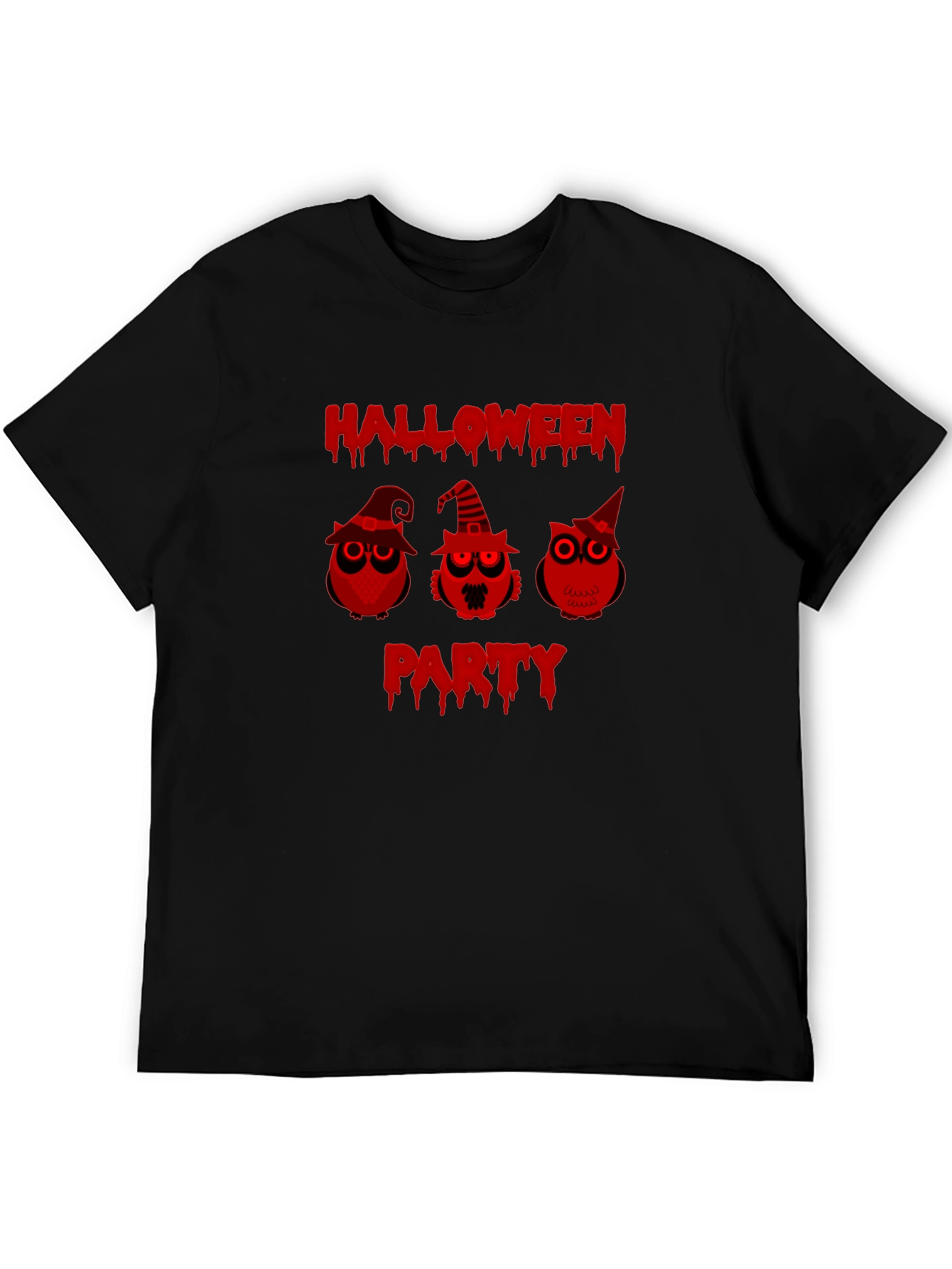 Halloween Party Owls Black T-Shirt