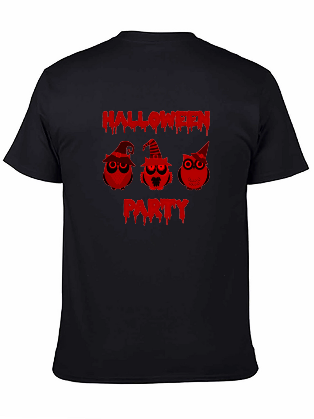 Halloween Party Owls Black T-Shirt