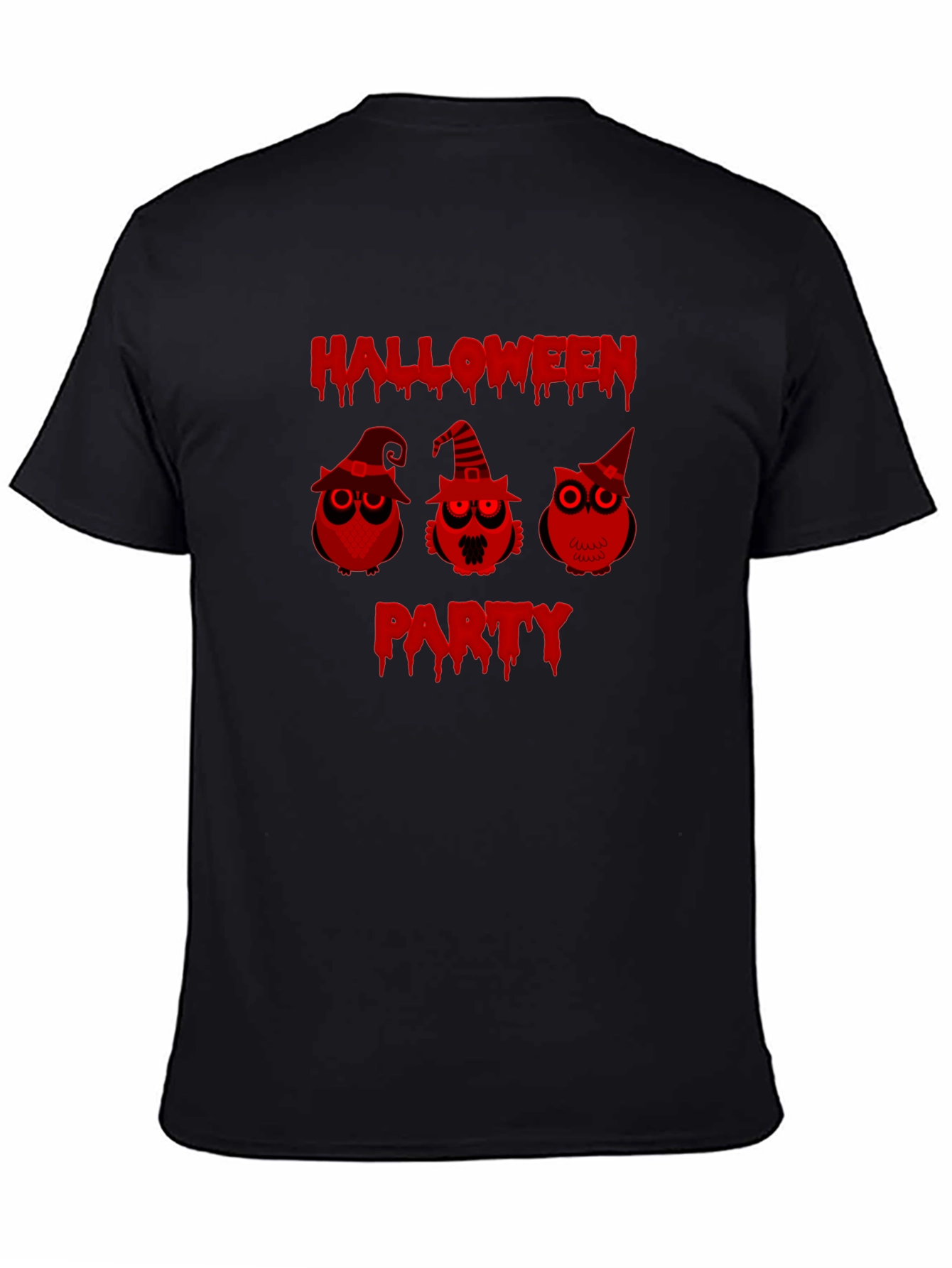 Halloween Party Owls Black T-Shirt
