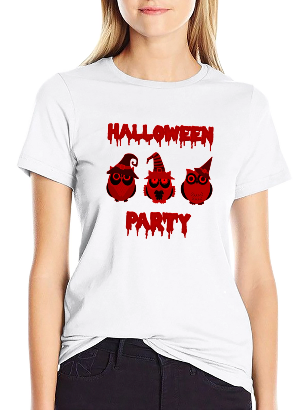 Halloween Party Owls Black T-Shirt