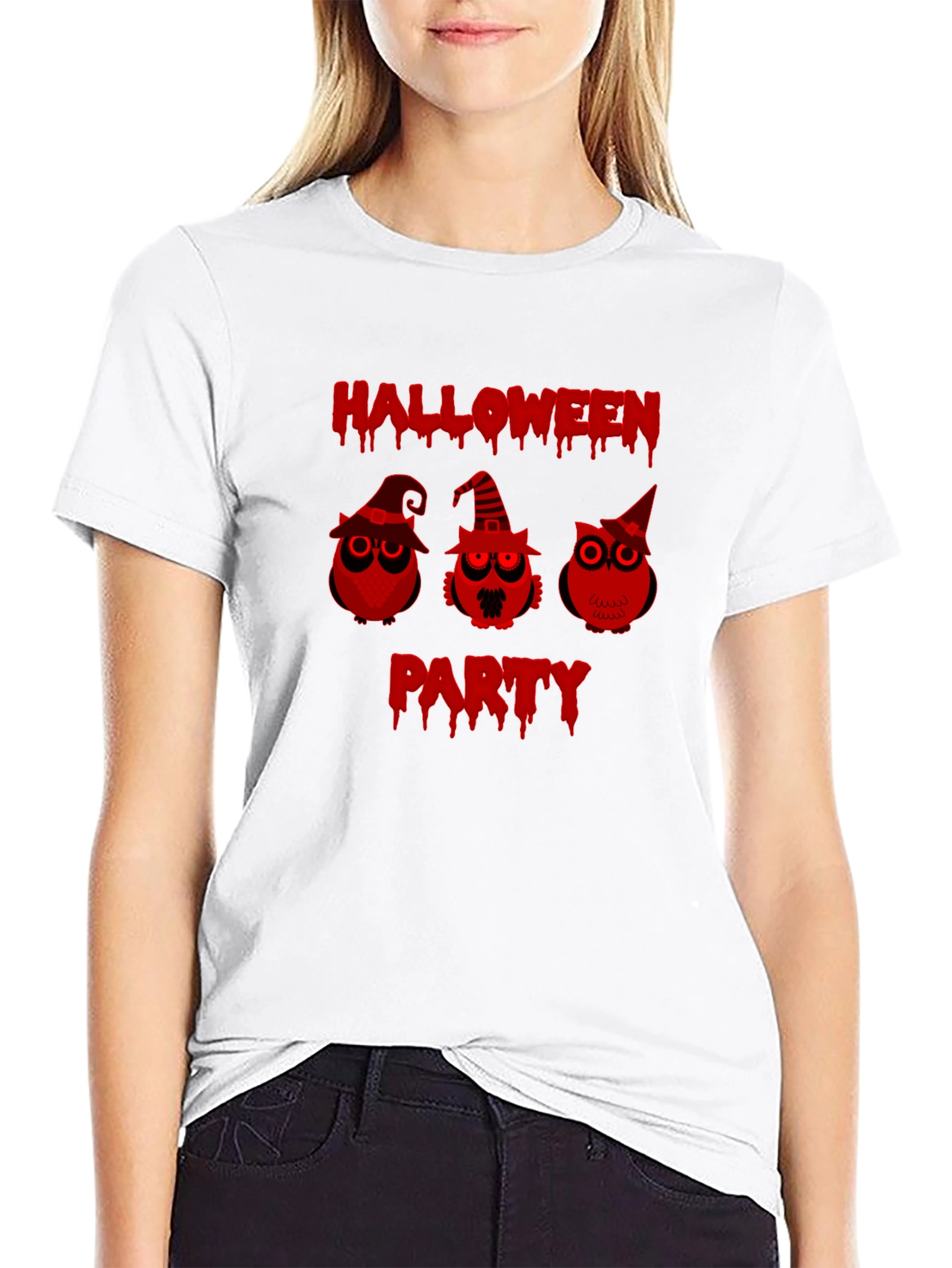 Halloween Party Owls Black T-Shirt
