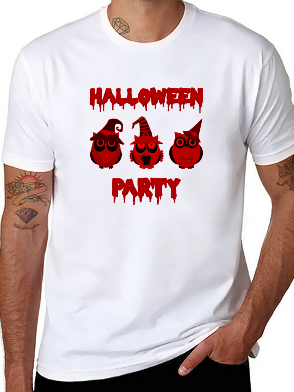 Halloween Party Owls Black T-Shirt